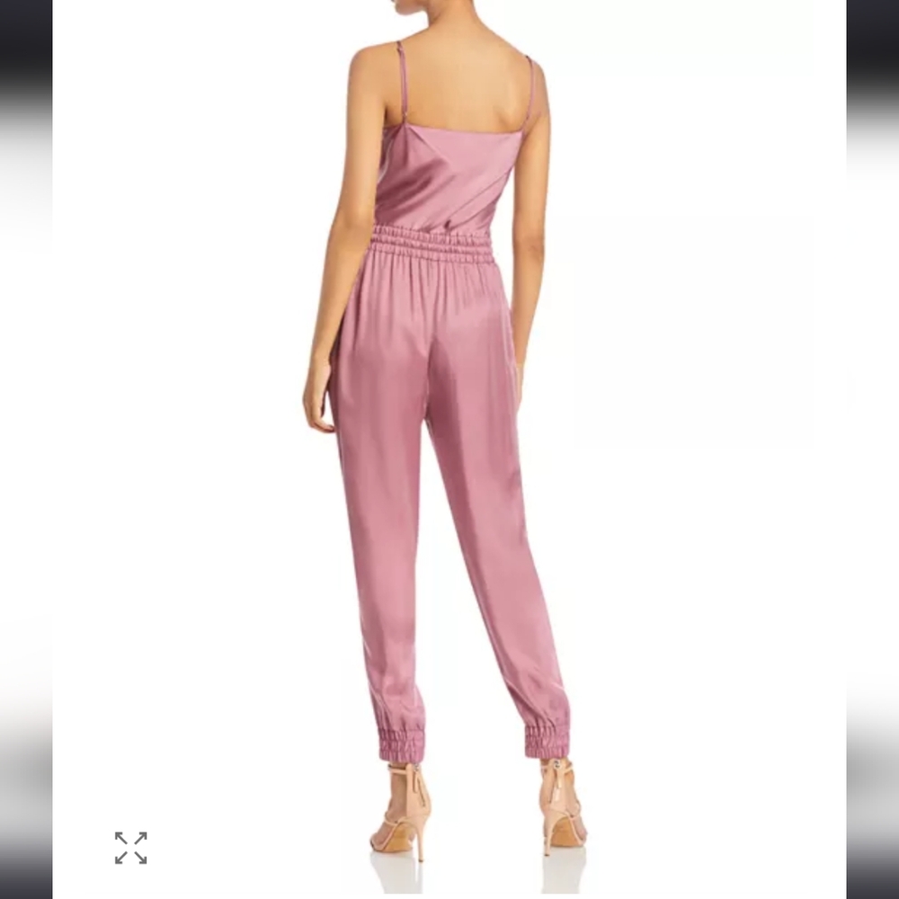 Cinq à Sept Women's Sleeveless Cinch Waist Tapered Leg Jumpsuit Size S Pink Nwot - Picture 2 of 9